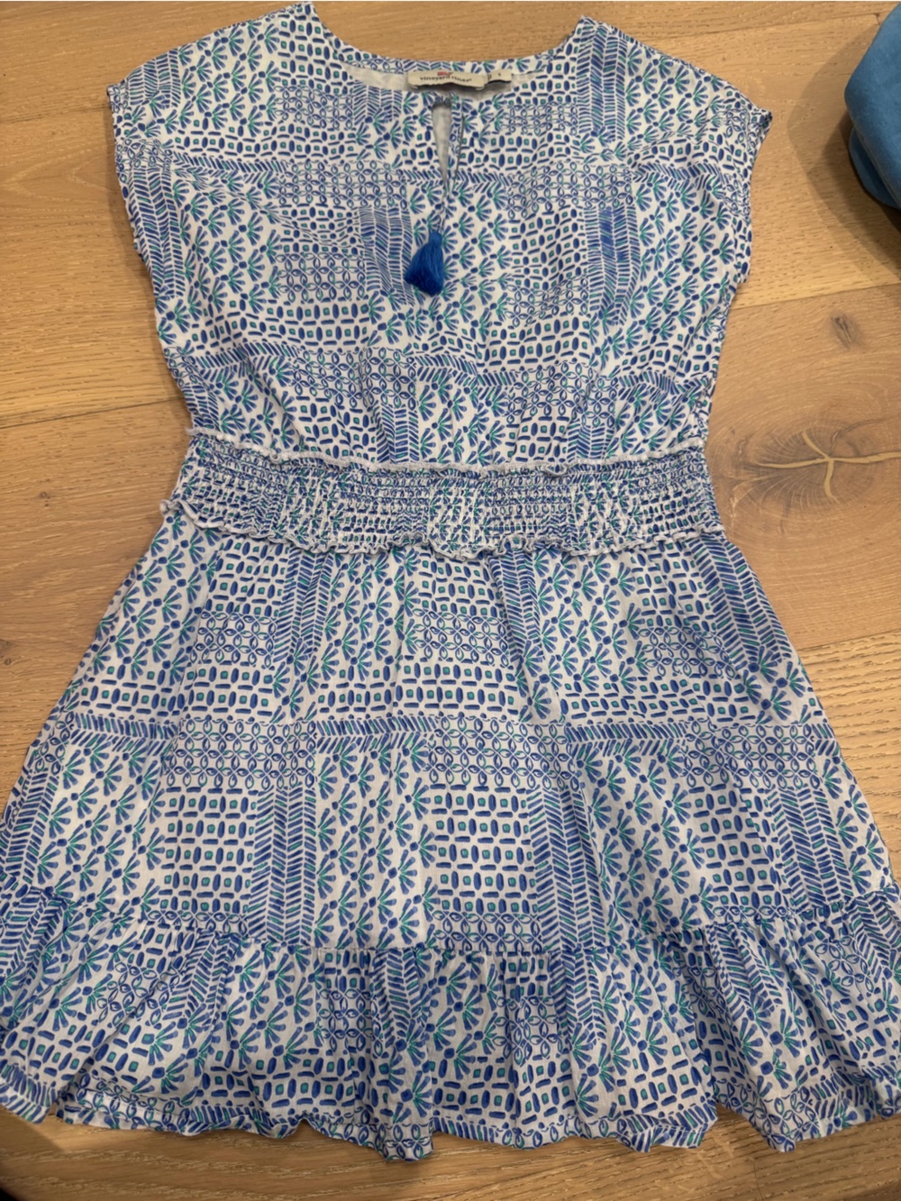 Vineyard Vines patchwork smoked waist dress kids
